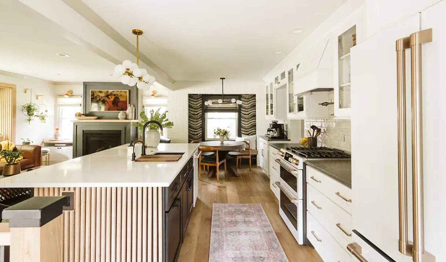 elegant living and dining area